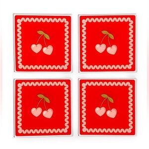 NWT! Target Bulleyes Playground 4pk Cherry Coasters 🍒